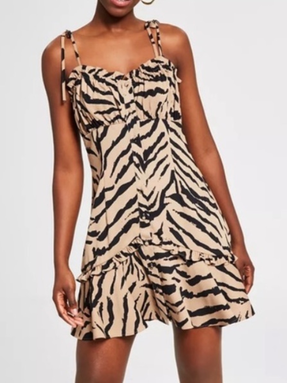 Bar III Tiger Print Alana Mini Dress🐯💜💛 M